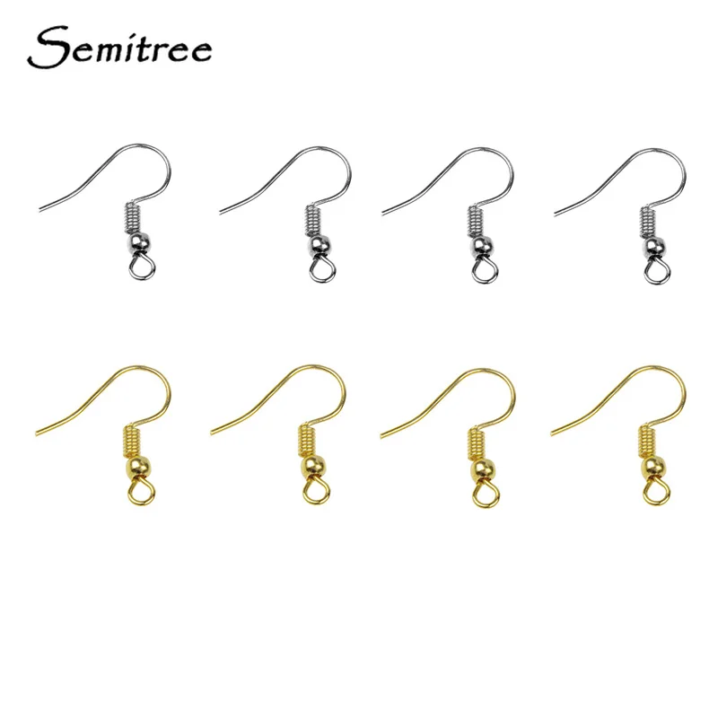 

Semitree 50pcs Wholesale Stainless Steel Ear Wire Hooks Gold Earrings Findings DIY Jewelry Earring Making Handmade Accessories