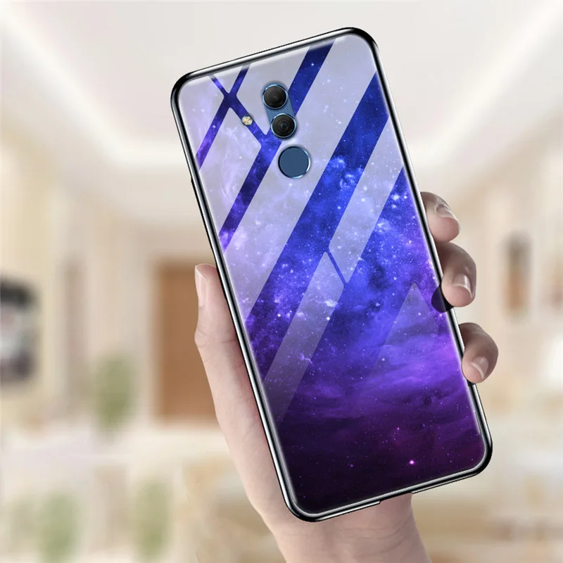 Чехол для Huawei Mate 20 Lite чехол из закаленного стекла с изображением планеты космоса