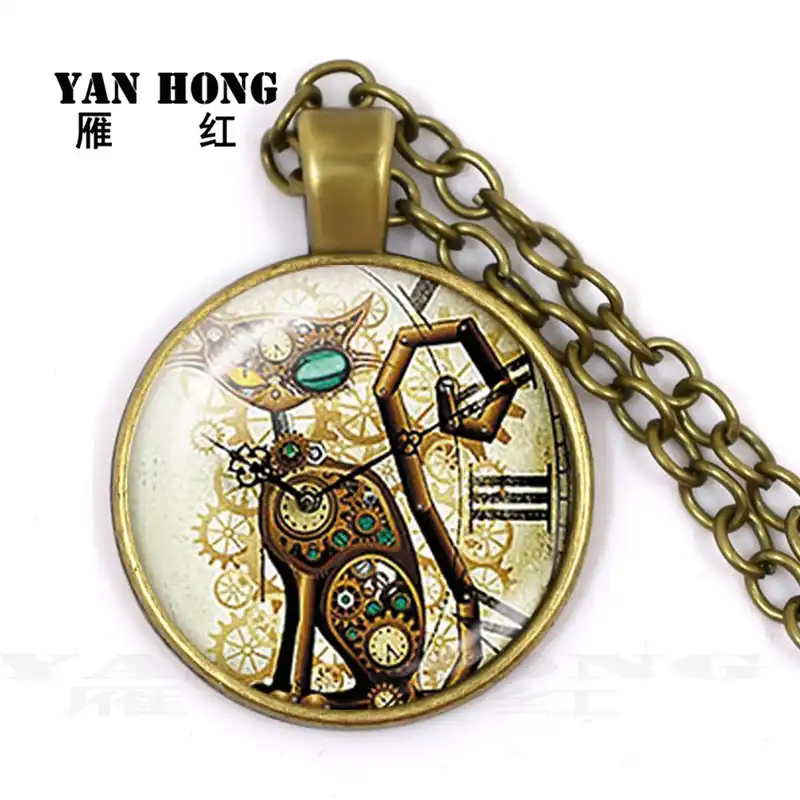 Keep calm, love cat 25 мм ожерелье со стеклянными кристаллами подарок кота, ручная работа-подарок на день рождения друга