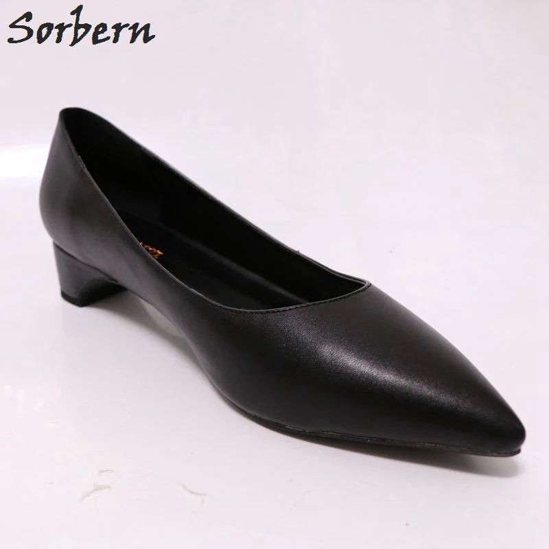 Sorbern/женские туфли-лодочки с острым носком на каблуке-рюмочке; мягкая удобная обувь из органической кожи без застежки; настоящая фотография; Изящные женские туфли-лодочки