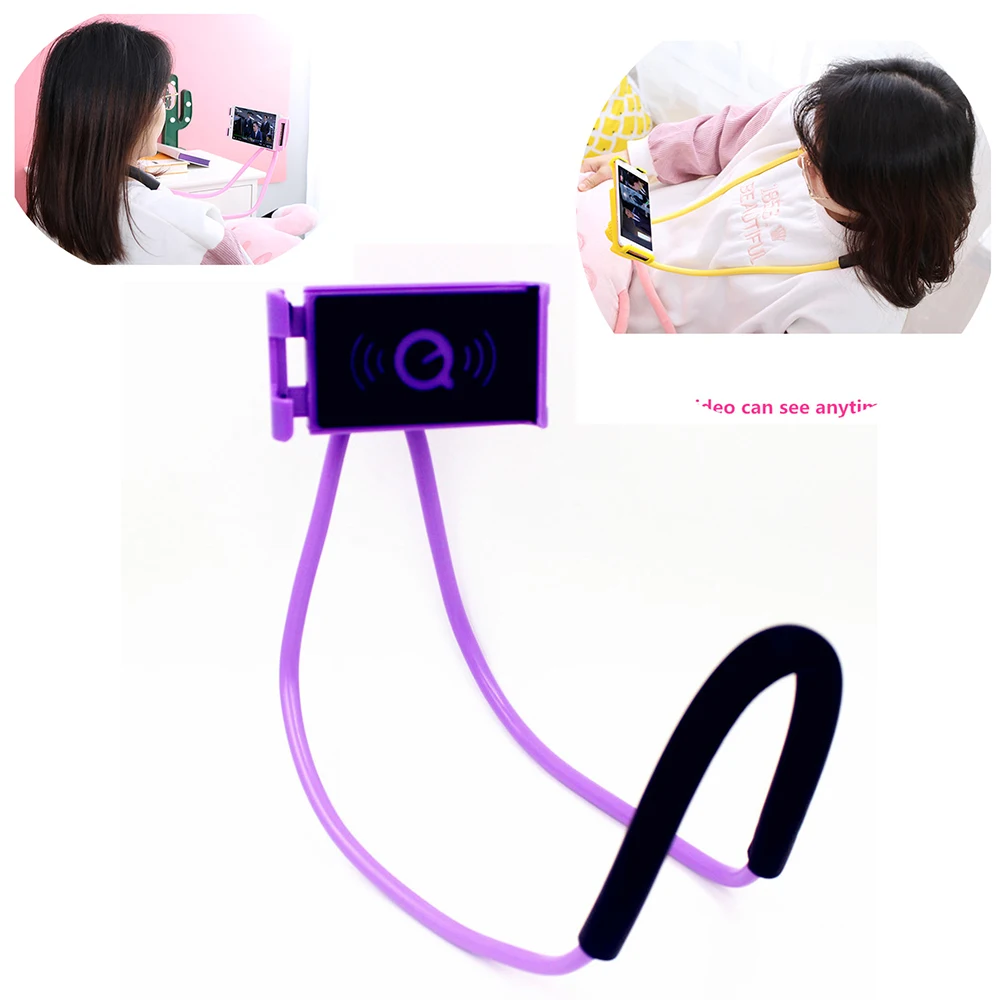 Beste Nieuwe Flexibele Mobiele Telefoon Houder Opknoping Hals Lui Ketting Beugel Smartphone Holder Stand Voor iPhone Xiaomi Huawei