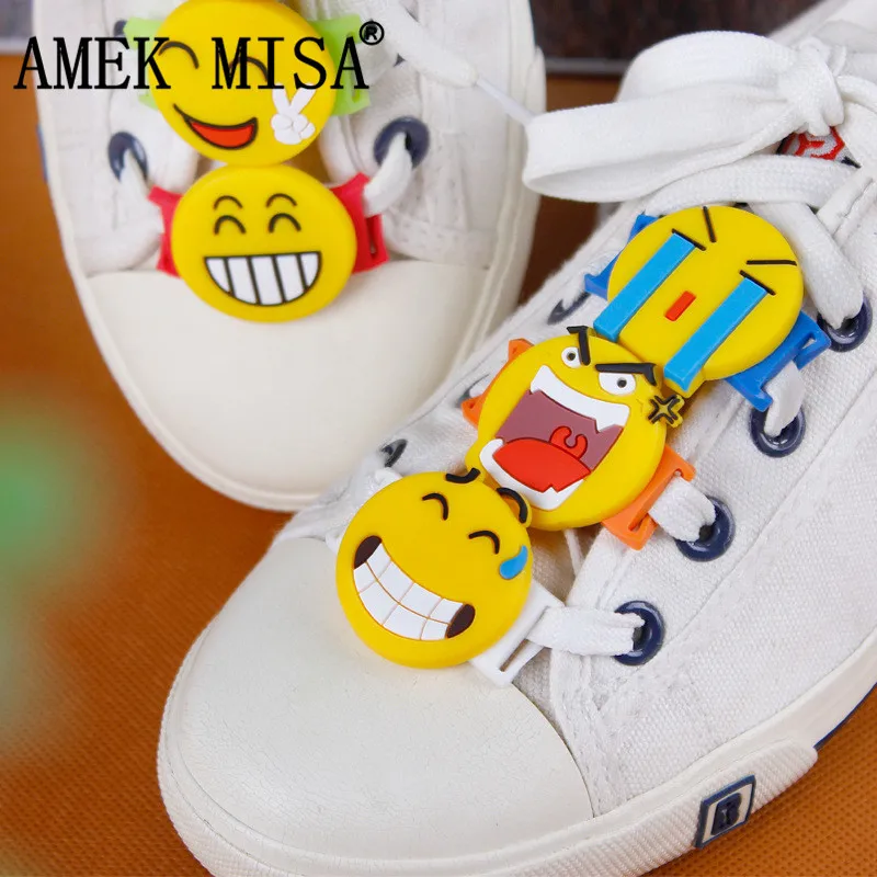 

Dropshipping 10/8 Pcs a Set Shoe Decorations PVC Funny Emoji Casual/Sports Shoe Accessories Novelty Shoelace Charm DAI-BQPQ10