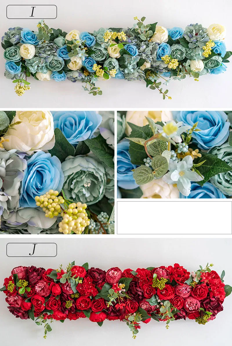 Flone 100cm high quality Rose Artificial Silk Flower Row For Wedding Arch Background wall stage party props Decoration Flower Accessories  (10)