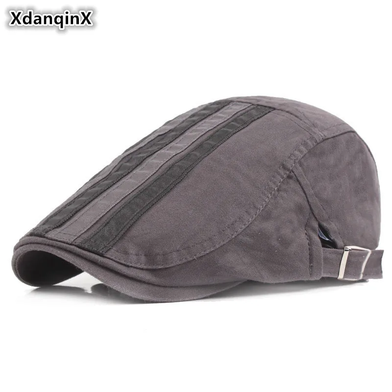 

XdanqinX Adult Men's 100% Cotton Vintage Beret With Adjustable Head Size Personality Hip Hop Hat For Men Sombrero De Hombre