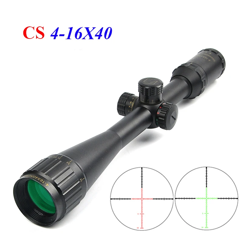 ZS 4-16X40 Золотая маркировочная оптика Riflescope охотничья область тактическая Шестерня красный и зеленая подсветка страйкбол воздушная винтовка