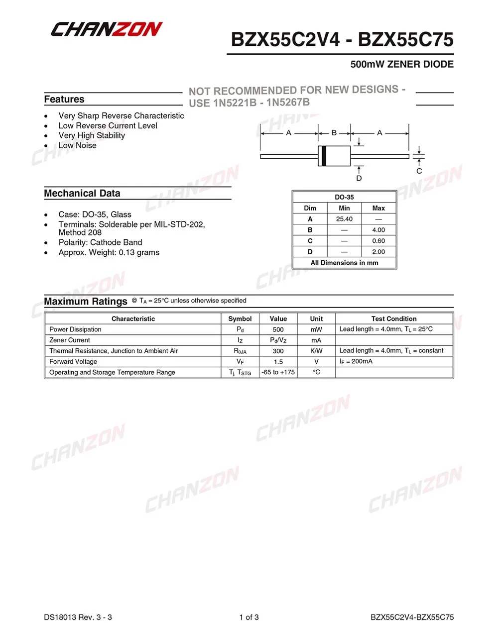 100 шт.) BZX55C5V1(1N5231B) зенеровский диод 0,5 Вт 5,1 В до-35(DO-204AH) 0,5 Вт 5,1 вольт 5V1 IN5231B 1N5231