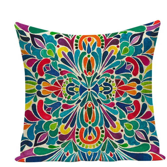 Геометрическая Наволочка на подушку, красочные декоративные подушки для дома, льняные наволочки на заказ, декоративные наволочки на подушку - Цвет: L595-14