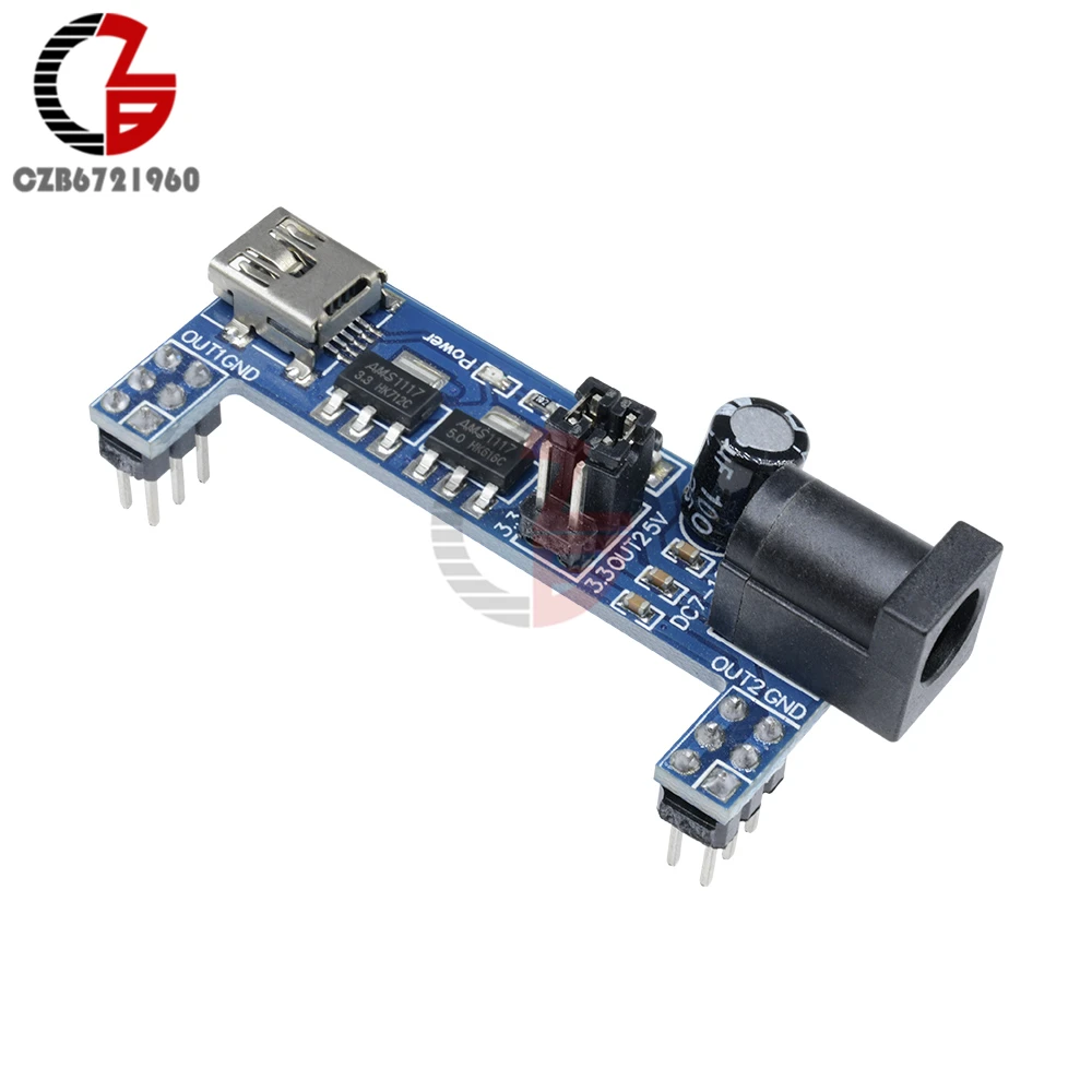 Фото MB102 макетная плата блок питания мини USB 3 В 5 Без припоя питание для Arduino Импульсный MB102 макетная плата блок питания мини USB 3 В 5 Без припоя питание для Arduino Импульсный