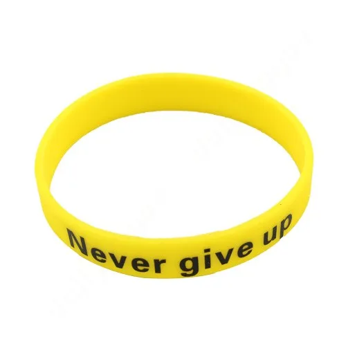 New-Fashion-Men-Women-Unisex-Silicone-Rubber-Bracelet-Never-Give-Up-Print-Glow-in-the-Dark