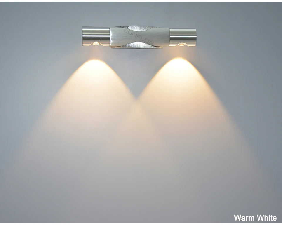 YooE внутренний светильник 2 Вт светодиодный настенный светильник AC110/220 В 350 градусов настенный светильник для спальни светодиодный светильник Холодный белый/теплый белый/желтый/синий