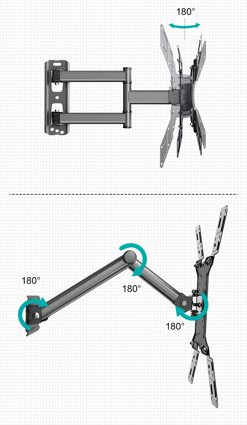 ТВ настенное крепление Поворотный кронштейн для наклона для 26-5" СВЕТОДИОДНЫЙ монитор с плоским экраном VESA 400x400 с полным движением артикуляционный удлинитель