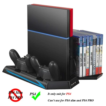 

Vertical Stand for PS4 Console Joystick Charging Station Dock with Game Discs Storage Bracket for Sony Play Station 4 PS4
