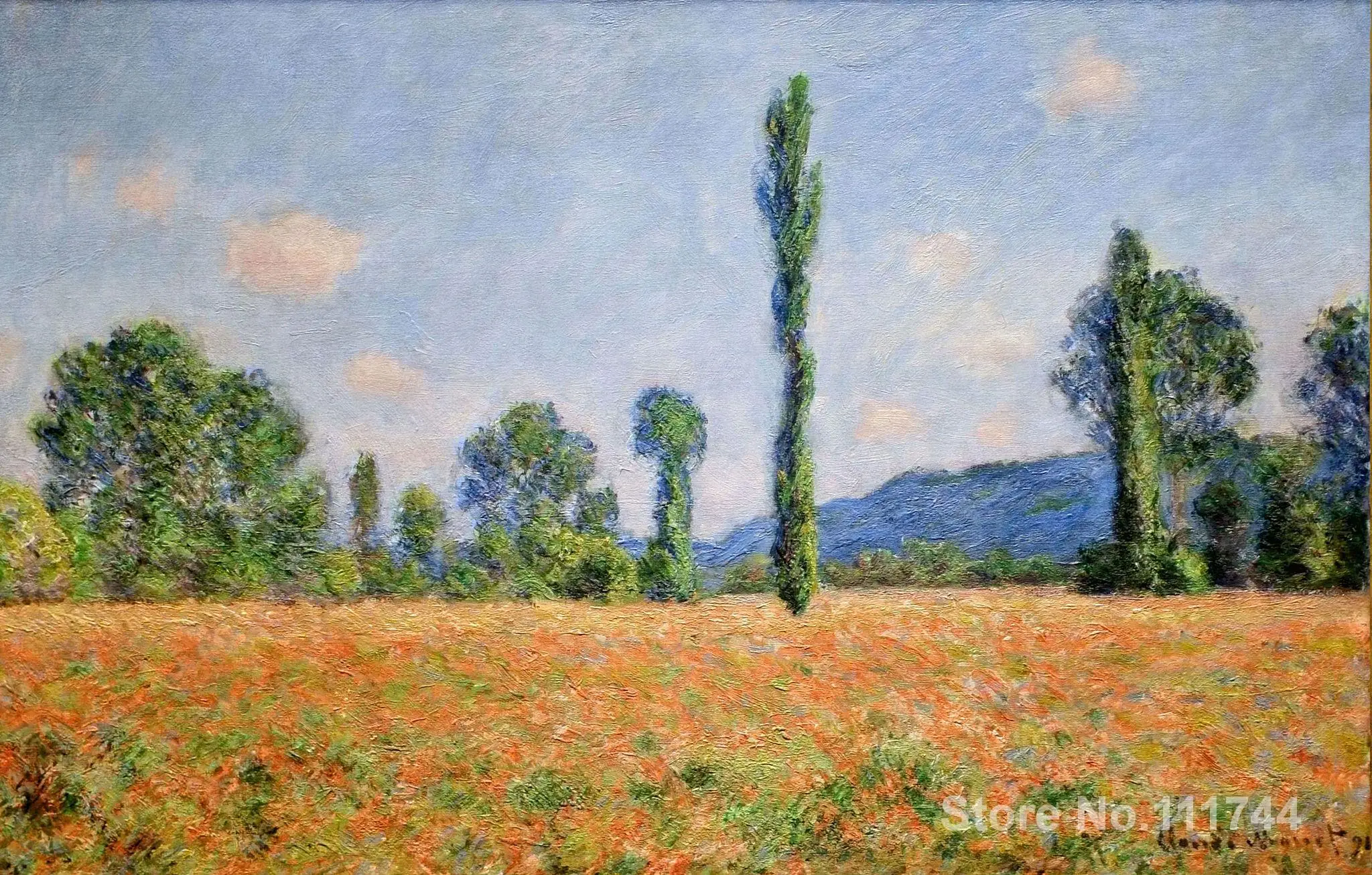 Пейзаж картины Poppy Field in Giverny II от Claude Monet холст искусство Высокое качество ручная