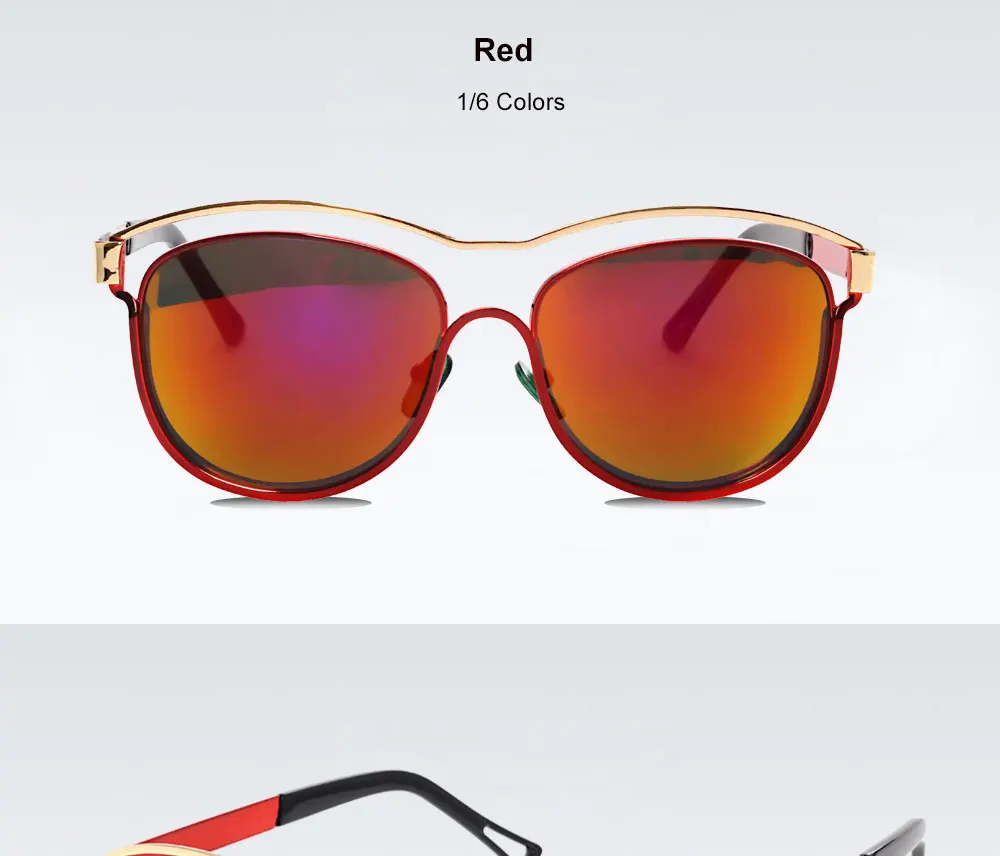 VEGA Eyeglasses Novelty Ladies Mirrored Sunglasses for Women UV400 Fashion Mirr (