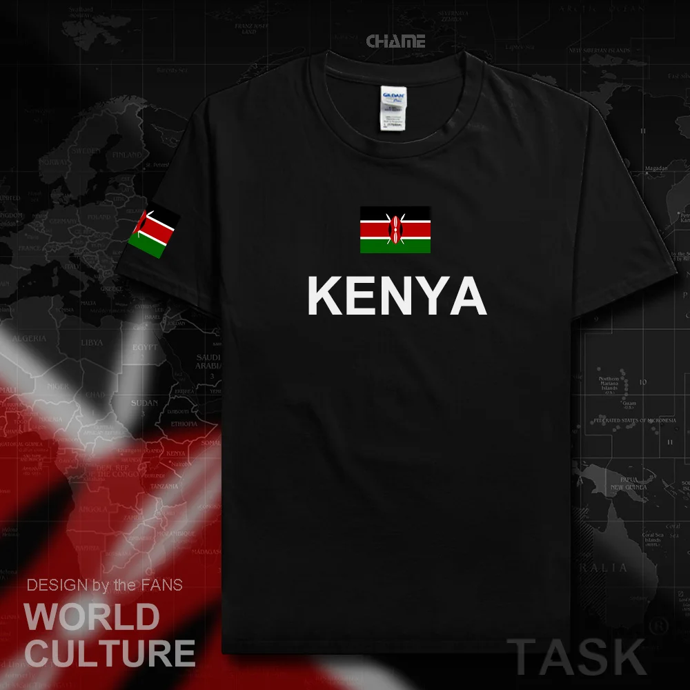 Kenyan/футболка для мужчин мода 2017 Джерси национальная команда 100% хлопок футболка