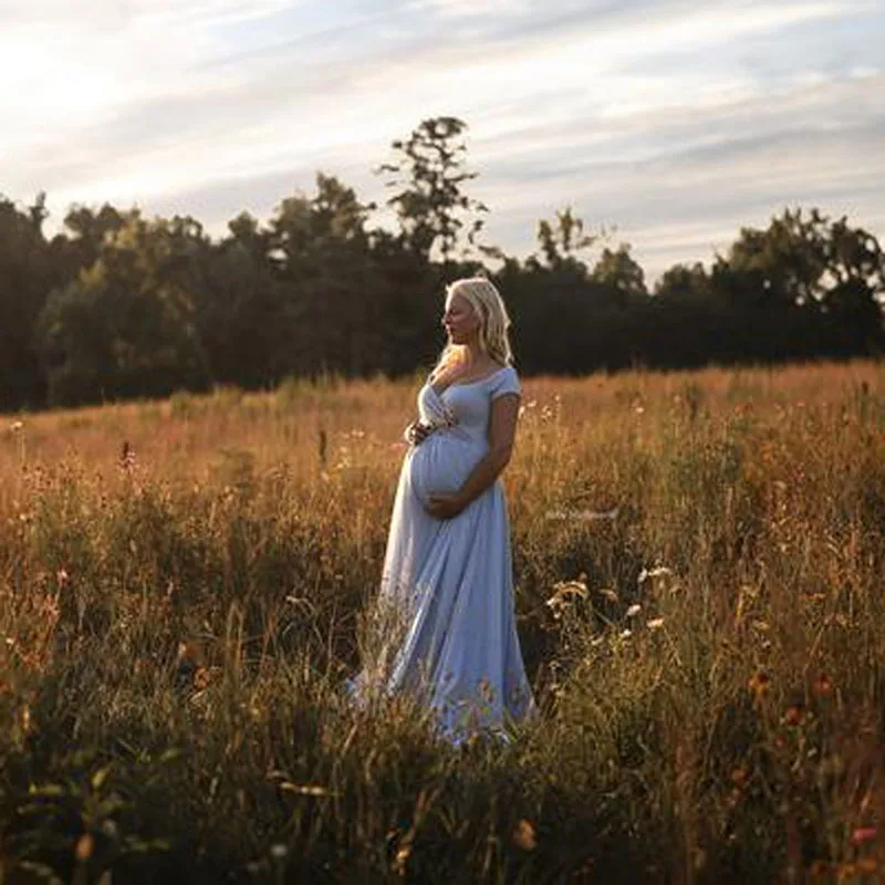 Элегантные платья для беременных для фотосессии Сексуальная V шеи с плеча для фотографирования беременных платье для беременных Для женщин вечерние Макси платье