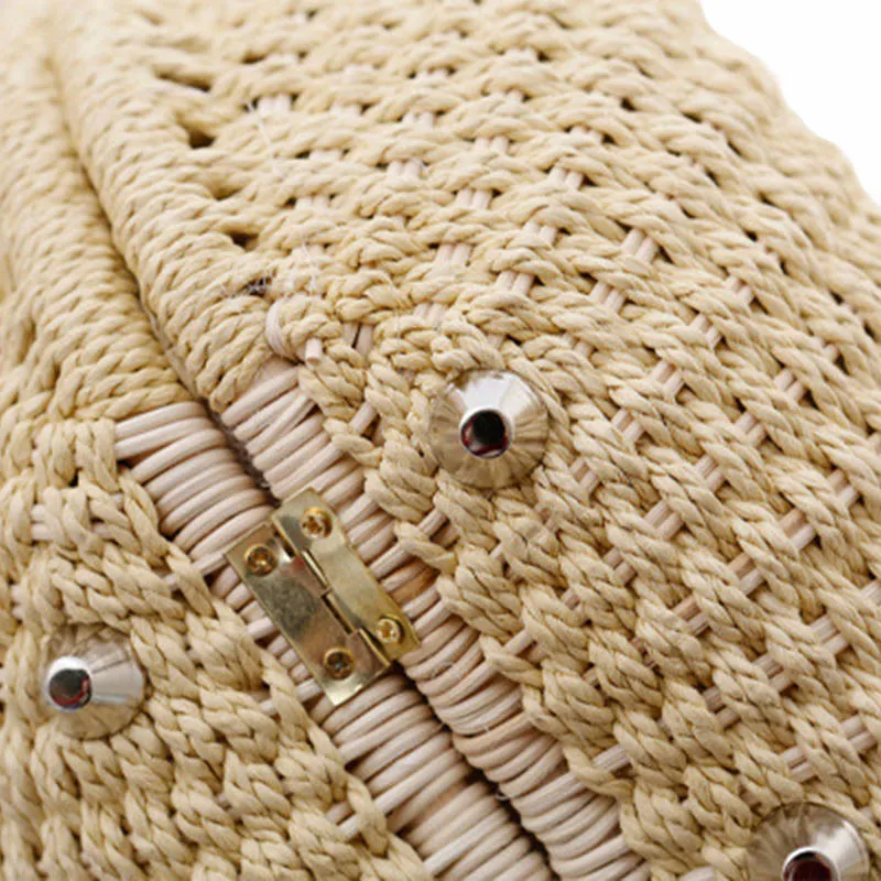 Women Bohemian Straw Bag Snail's Nest Female Summer Beach Bags Vintagge Rattan Handmade Lady Handbag Knitted Tote Bolsa SS3017 (8)