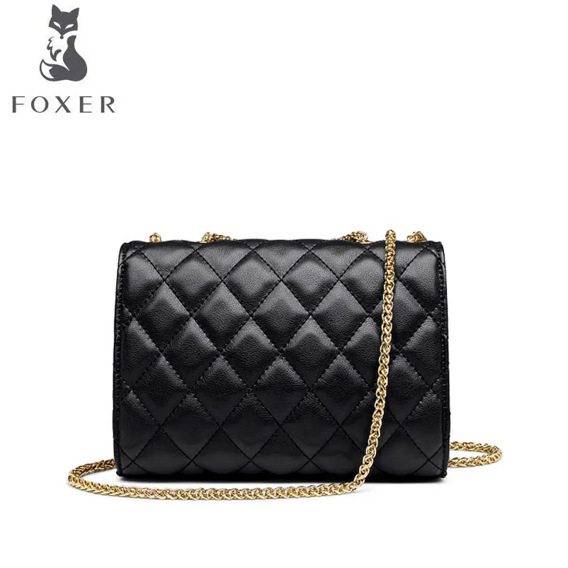 FOXER сумка для женщин 2019 Новая женская кожаная модная цепочка Lingge маленькая