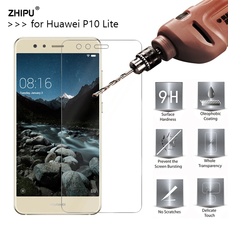 10 Pcs/Lot Premium Tempered Glass For Huawei P10 Lite 5.2Inch Screen Protector Toughened protective film | Мобильные телефоны и
