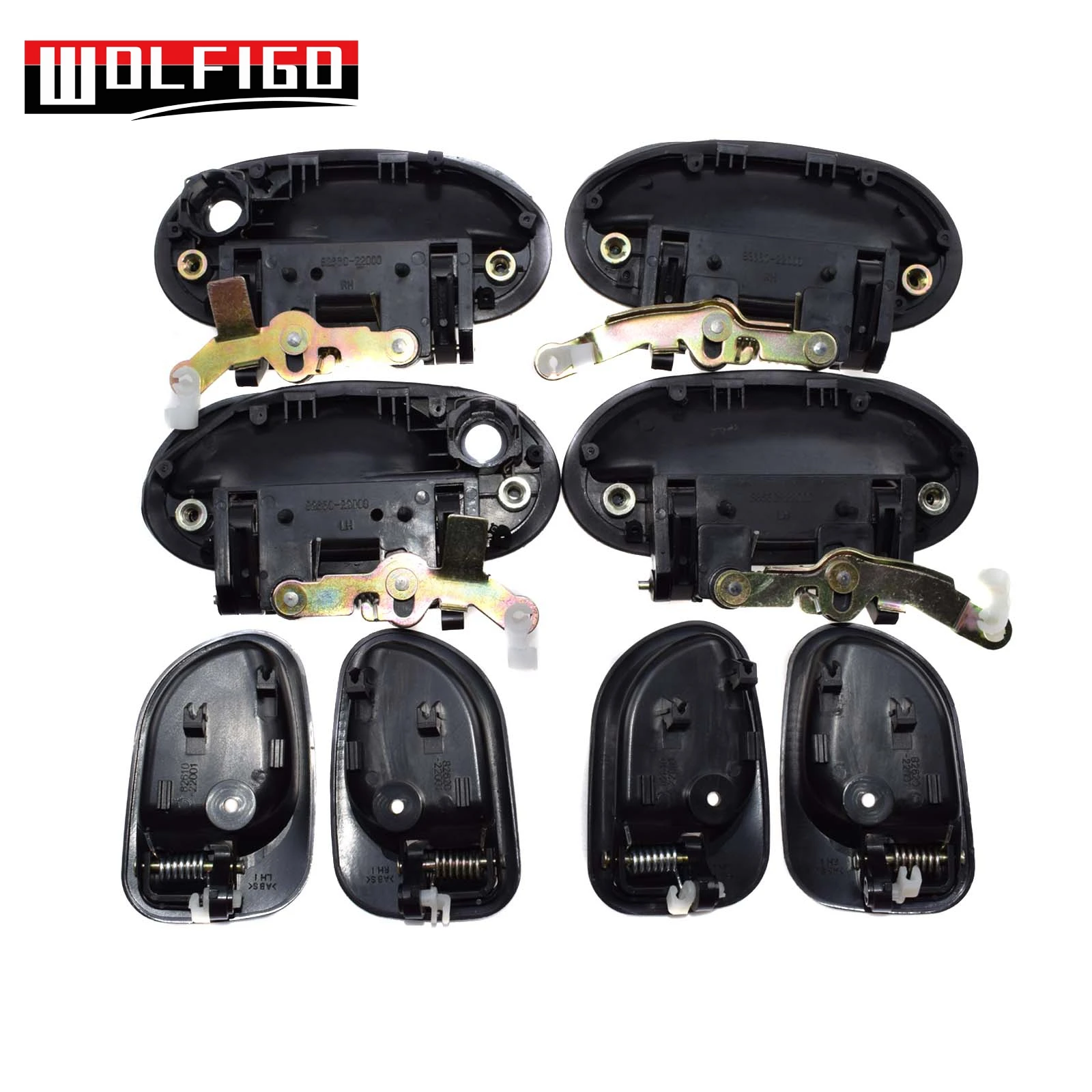 WOLFIGO новый черный снаружи и внутри набор ручек двери 8 для Hyundai Accent 1995 82660 22000 82650 83660