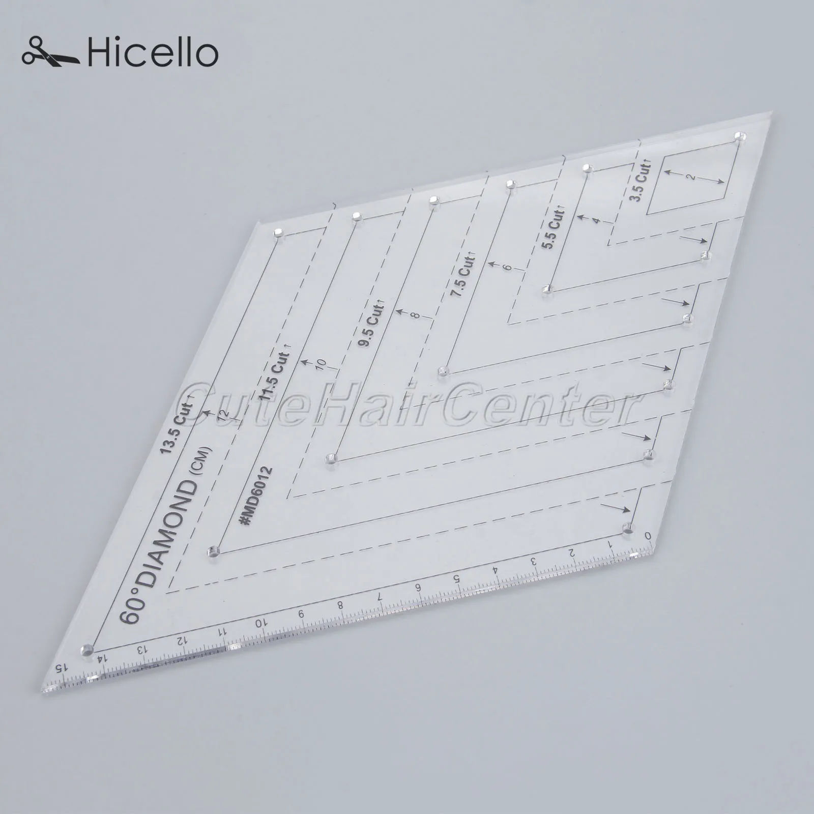 Стеганая линейка, прозрачная акриловая швейная Лоскутная линейка для рукоделия, линейка с ромбовидным шестигранником, алмазные треугольные швейные инструменты Hicello - Цвет: Rhombus  2