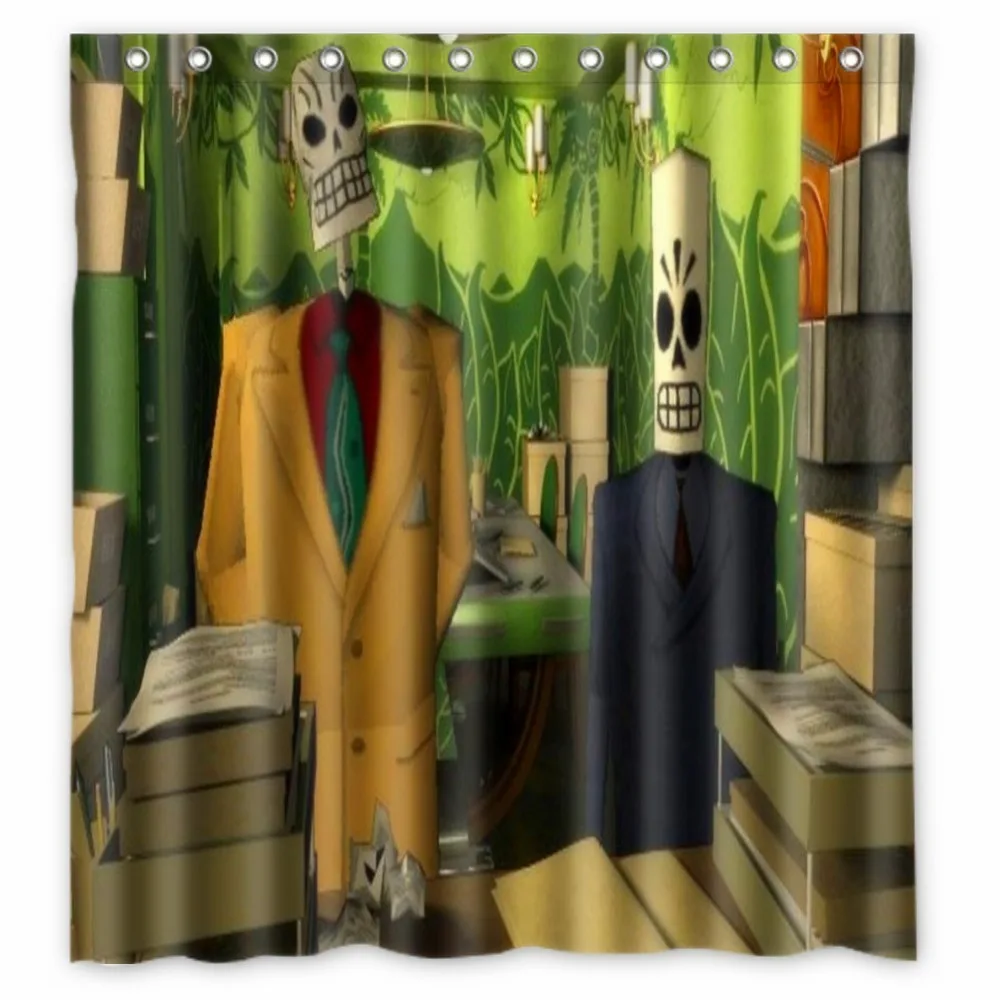 

66x72 Grim Fandango Remastered Shower Curtain 72x72 inch Dragon Ball Z Bleach Fairy Tail Naruto Together Shower Curtain
