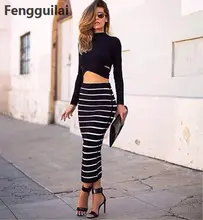 New Fashion 2 Piece Set Women Crop Top And Skirt Set Cross Crop Top And Striped Pencil Skirt Long Maxi Skirt Set Cropped New Fashion 2 Piece Set Women Crop Top And Skirt Set Cross Crop Top And Striped Pencil Skirt Long Maxi Skirt Set Cropped