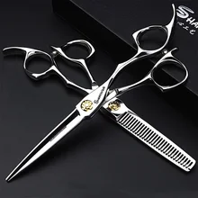 Japanese imported professional hairdressing scissors 6 inches flat tooth scissors cut thin hair stylist 440C haircuts aisi hair t27613 6 inches
