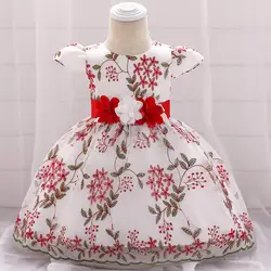 Летняя одежда для новорожденных, нарядное платье с цветочным принтом для девочек, бальное платье для детей, платье принцессы, Детский