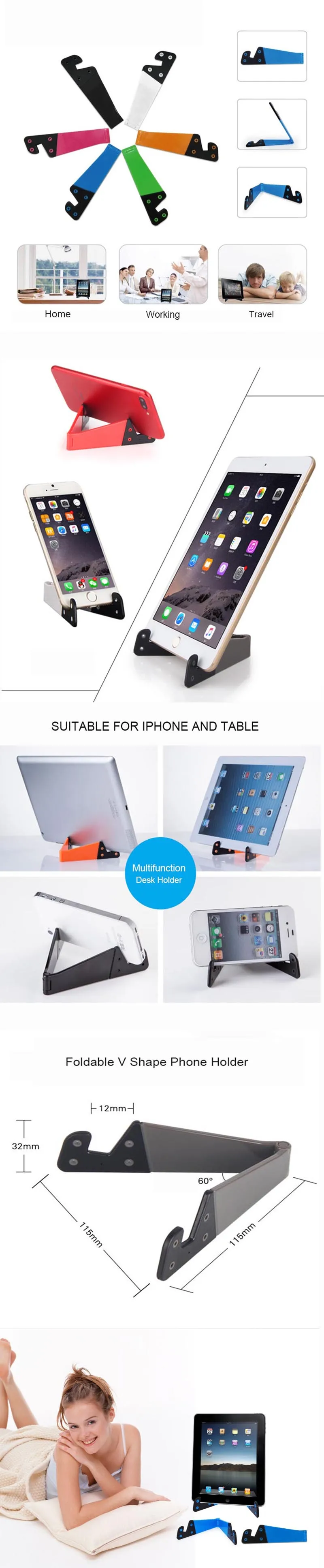 YIESOM Phone Holder for iPhone X 8 7 Foldable Mobile Phone Stand Tablet Stand Desk Holder Stand for Xiaomi Huawei Tablet  Holder 7
