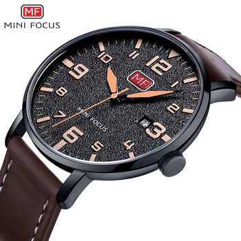 

MINIFOCUS Luxury Brand Men's Wristwatch Quartz Wrist Watch Men Waterproof Leather Strap Fashion Watch Relogio Masculino MFL0158