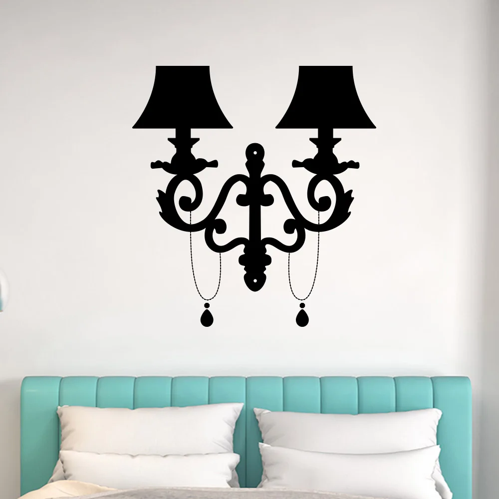 

Nordic Art Bedside Lamp Modern Wall Sticker for Home window glass Decoration Bedroom decor Background Wallstickers Decal mural