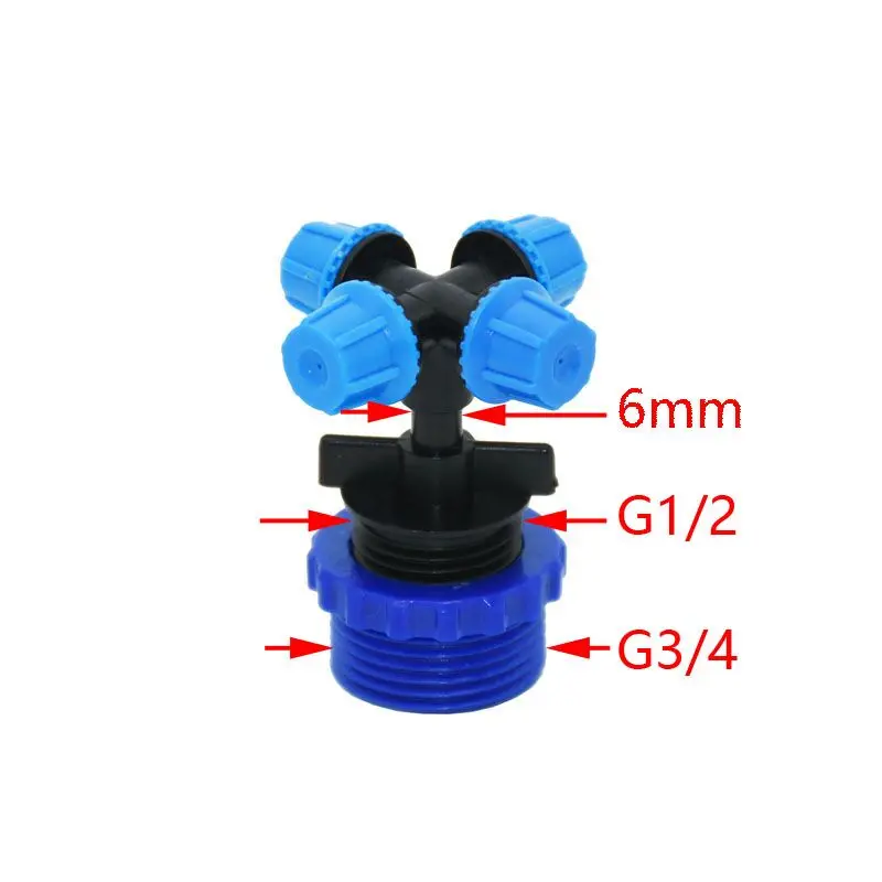Мужская 1/2 насадка распылителя 3/4 крест противотуманное сопло Висячие анти-капельное распыление парниковый капельный ороситель 4 комплекта