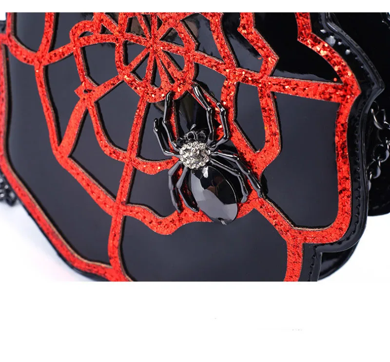 Платье Роскошный дизайн 2019 Новый женский Леди паук аксессуары сумки через плечо повседневные черные и красные цветочные паутина сумки