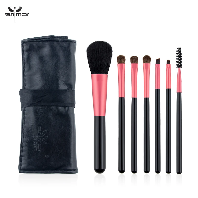 

Anmor Portable 7 PCS Makeup Brush Set Mini Make Up brushes High Quality Synthetic Makeup Brushes with Bag FH07