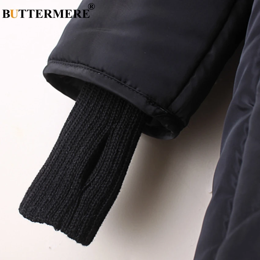 BUTTERMERE Brand Cotton Padded Coat With Faux Leather Hood Patch Designs Winter Jacket Zipper Pocket Plus Size Women Clothing