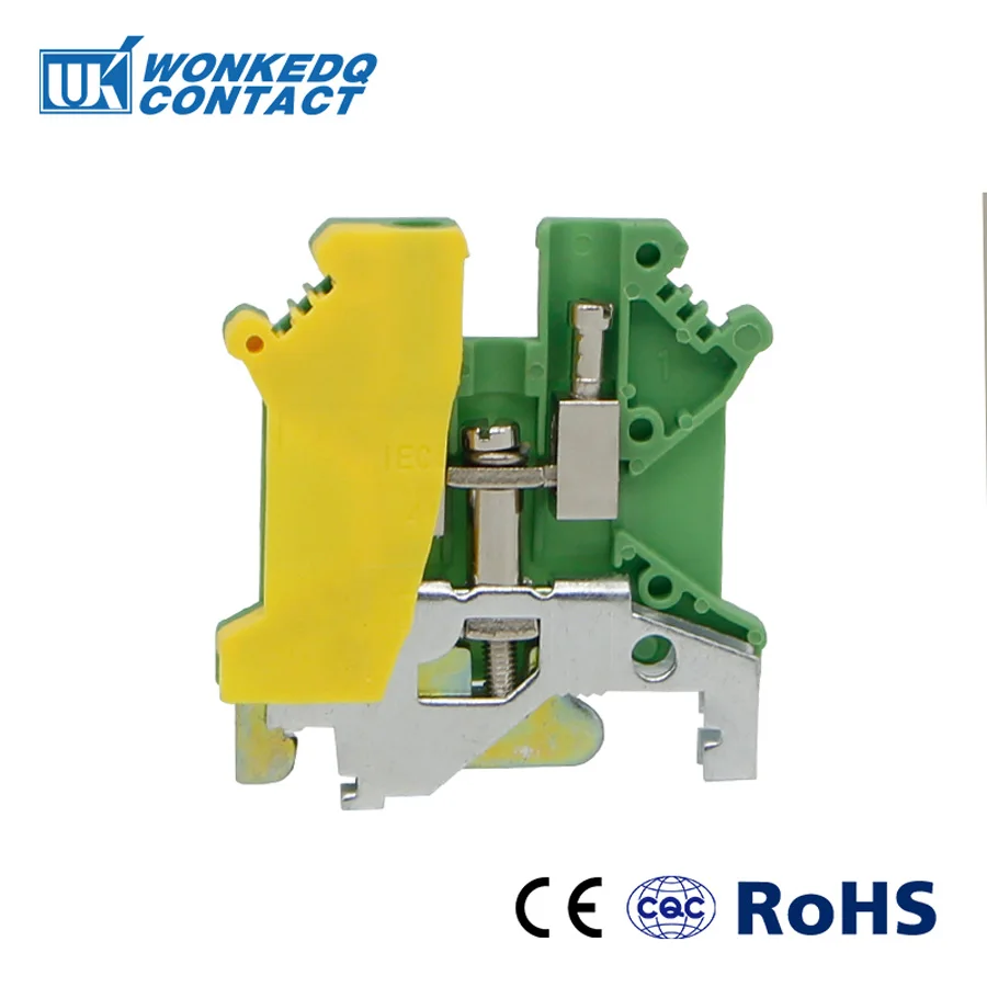 

10Pcs USLKG-5N Screw Din Rail Terminal Blocks Ground Instead of PHOENIX CONTACT Universal Class Connector USLKG5N