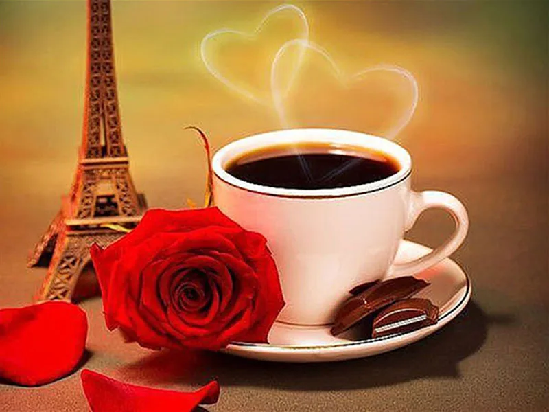 

5d Diamond Embroidery Rose Coffee Mosaic Crystal Cross Stitch Full Square Diamond Painting DIY Sticker Decor Paintings