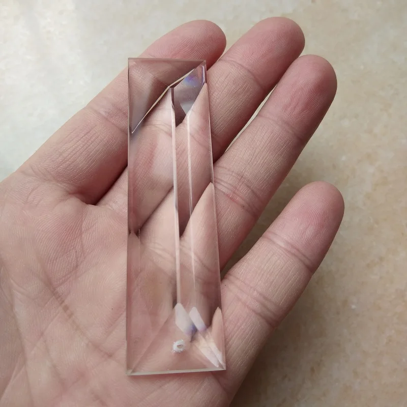 10 шт./лот 22*76 мм " шлифовальный станок прозрачный Треугольный Кристалл призма люстра кристалл в 1 отверстия Аксессуары для занавесок