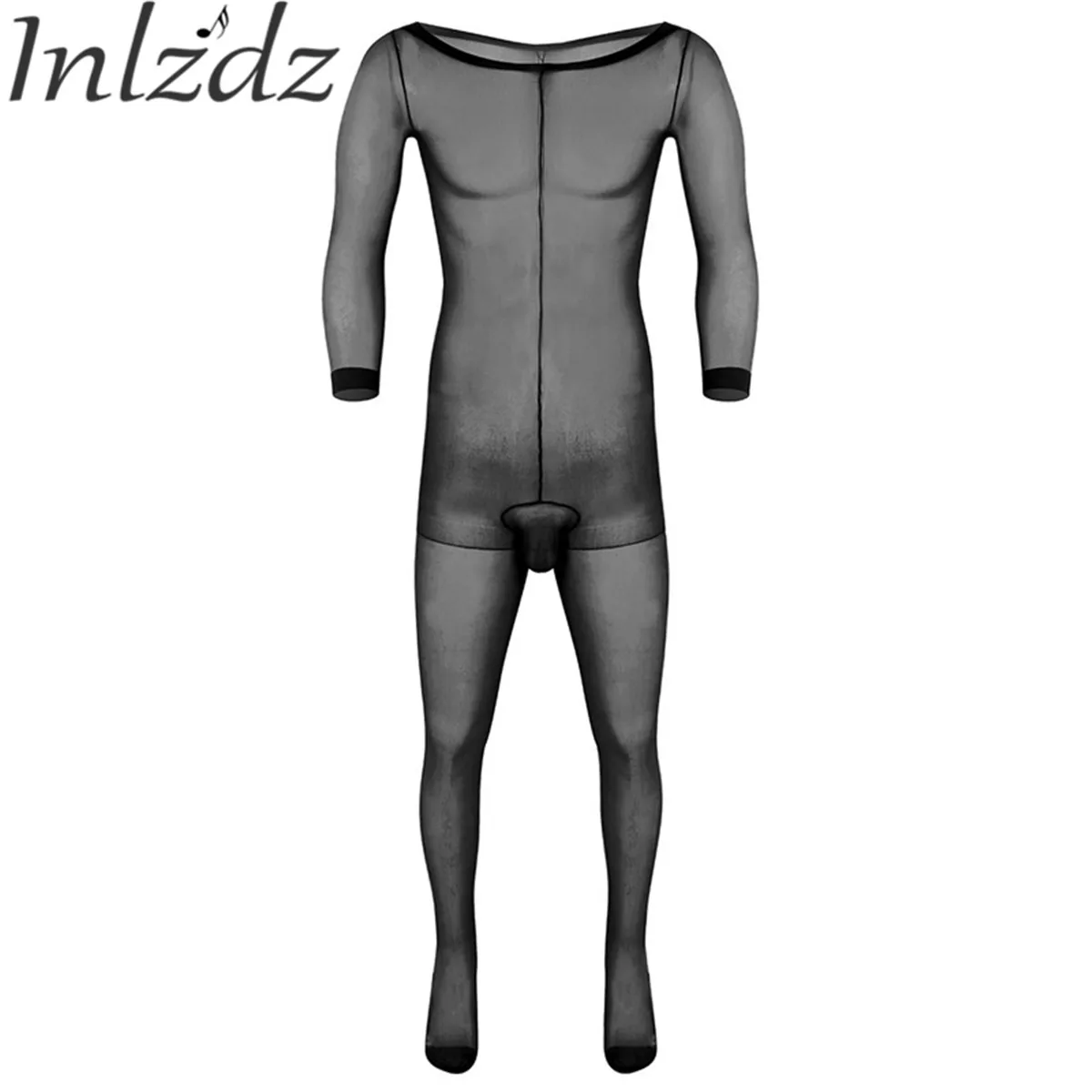 

Mens Pantyhose Stockings Skinny Long Sleeves Lingerie Ultra-thin Bodysuit Male Underwear Pantyhose Bodystocking Exotic Costume