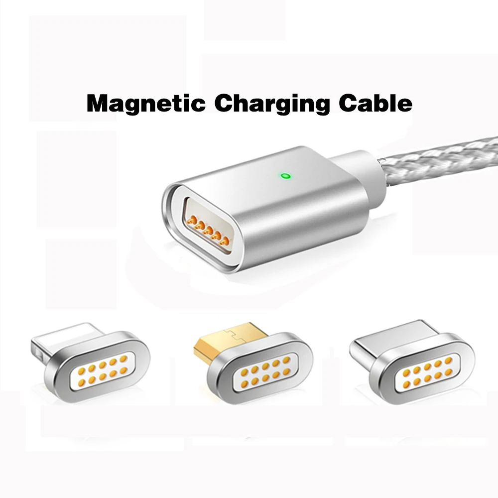 

Magnetic Cable F-Line USB Type C Cable & Micro USB Cable Nylon Braided LED Indicator Data Sync 2.4A Nylon Magnet Charger Cable