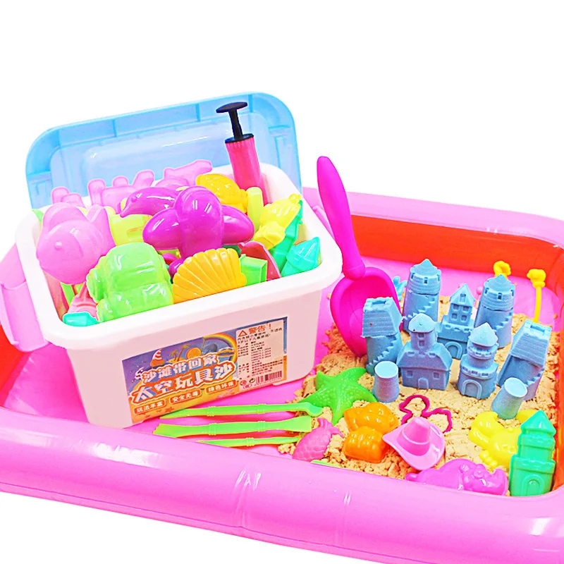 

500g Soft Clay+30Pcs Other Tools 6Colors Mold Cloud Slime Charms Container Filler Diy Magic Play Sands Toys for Children Kids