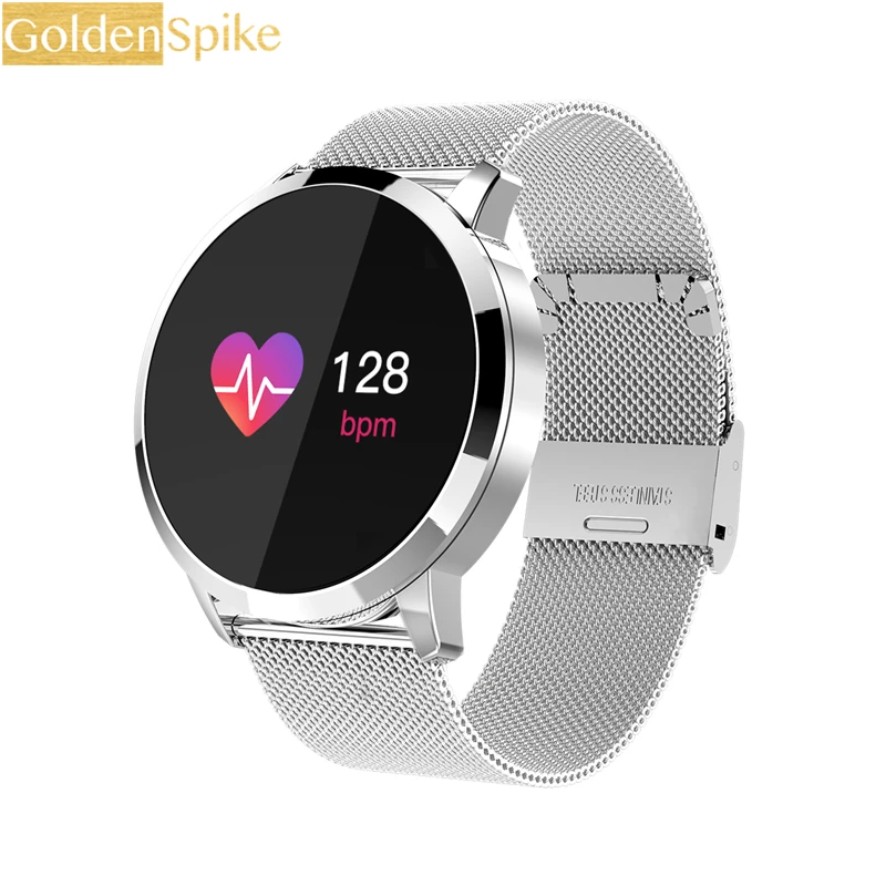 GOLDENSPIKE Q8 Смарт часы OLED цветной экран Smartwatch Женская мода фитнес трекер монитор