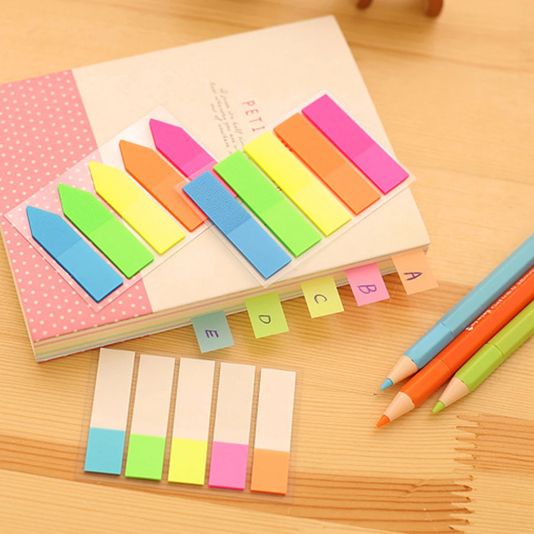 

Fluorescence colour Self Adhesive Memo Pad Sticky Notes Bookmark Point It Marker Memo Sticker Paper Office School Supplies