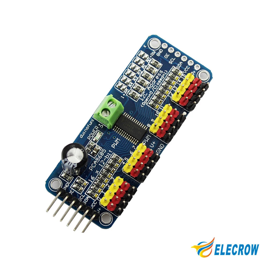 

Hig Quality 16 Channel PWM Servo Driver with I2C Interface Driver Moldel DIY Kit Open Source Free Shipping