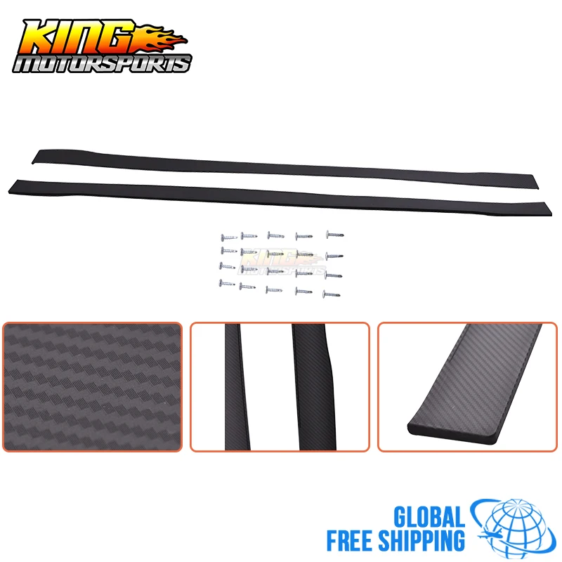 

Fit 78" x 3" Universal Style Side Skirt Extension Flat Bottom Line Lip CF Look Global Free Shipping Worldwide
