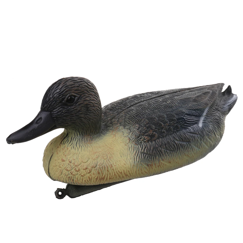 3 Pieces Hunting PE Plastic Duck Decoy Drake With Floating Keel Garden Decor, Black Yellow