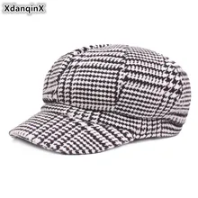 XdanqinX, зимняя женская шапка, элегантная, модная, Newsboy, шапка s, толстая, теплая, берет живописца, шапки для женщин, высокое качество, бренды, женская шапка