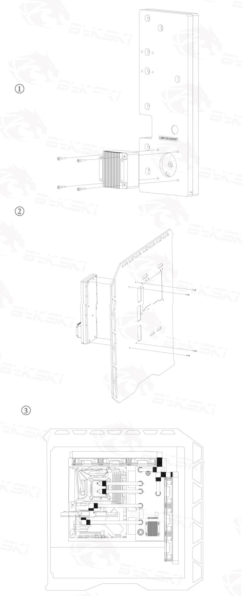 BYKSKI акриловая доска Водного Канала решение использовать для CoolerMaster H500M/500 P чехол компьютера для процессора и GPU Блок/3PIN RGB светильник