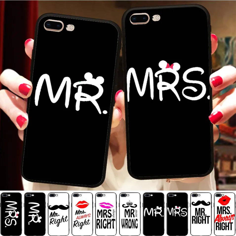 

Lipstick Mr Mrs Always Right BFF Matching Couples Silicone Phone Case Cover For Samsung a5 j5 2017 a8 2018